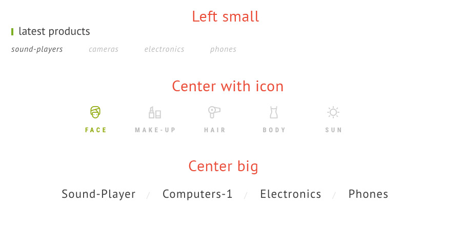 Section - Collections Tab Title Variations