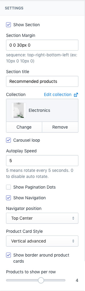 Section - Products Carousel