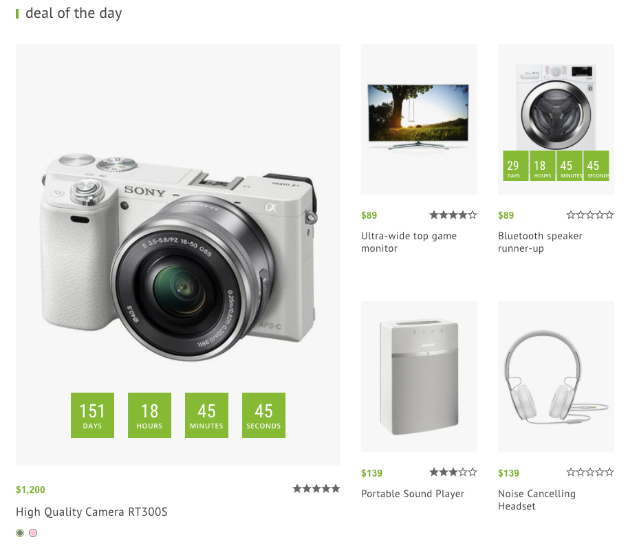 Sidebar Deal of the Day Example - Section with sidebar 1
