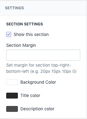 Section General Setting - Text Info