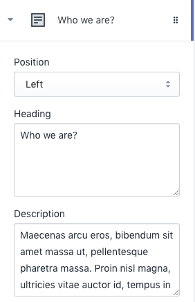 Content Setting - Text Info