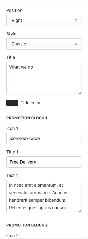 Content Setting - Text Info