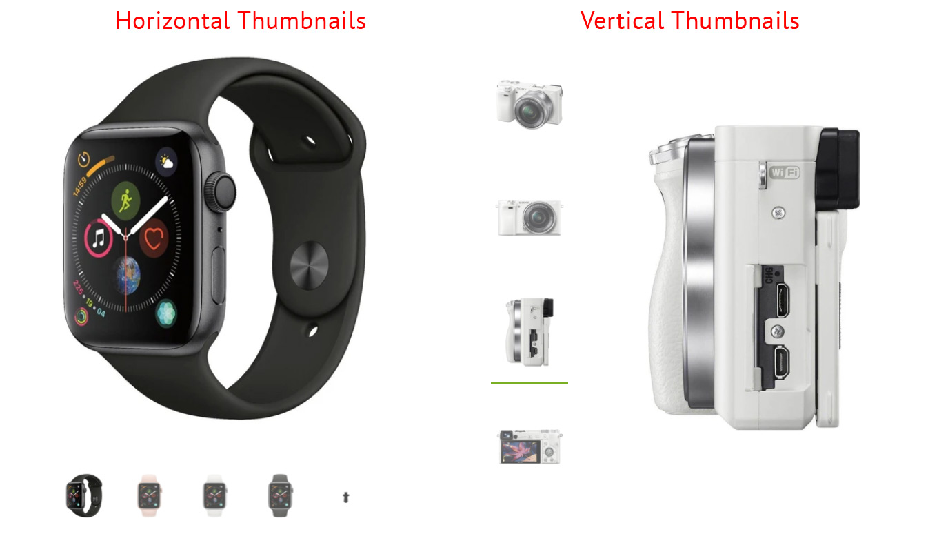 Product thumbnails variation