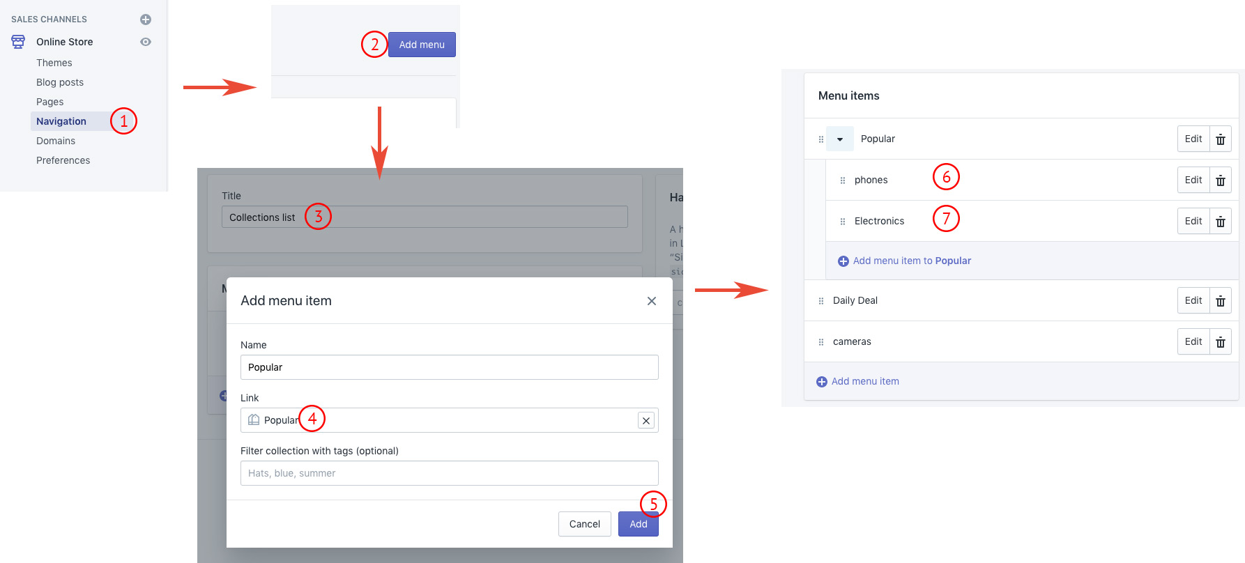 Add collection nav and child collections