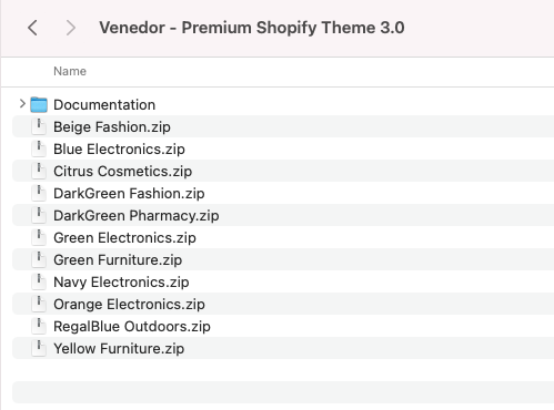 Unzip theme file