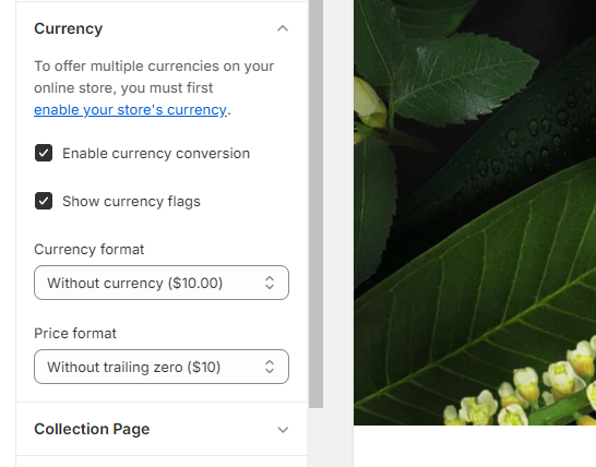 Configure currencies