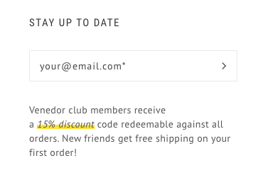 Footer newsletter signup