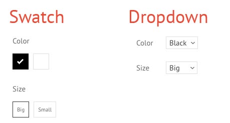 Product swatch style