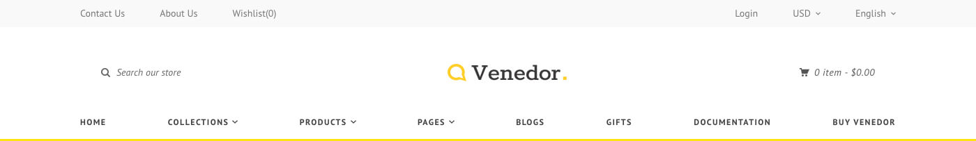 Header Type 3 on Yellow Furniture demo