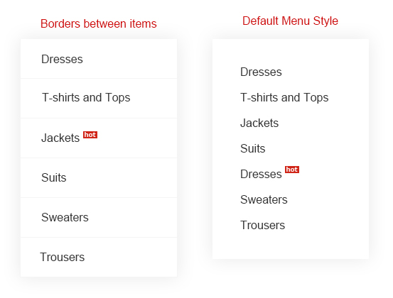 Classic dropdown menu