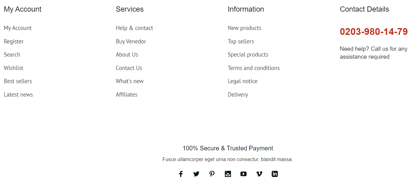 Regalblue demo footer