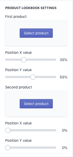 Section Settings - Parallax slider lookbooks